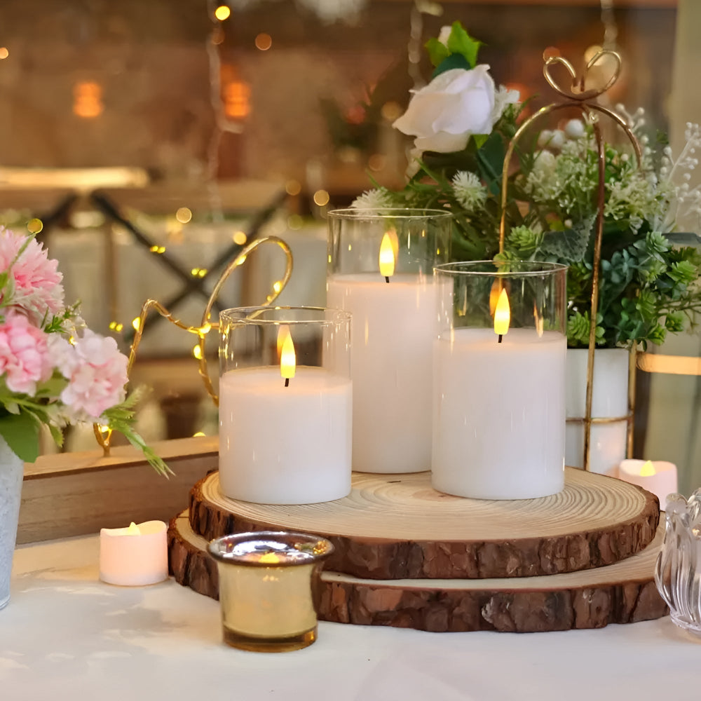 Skanto | Eterisk 3D flammeløs stearinlys | 3stk sett