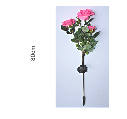Skanto | Solfylte rose lys – hagepinner med solcellepanel for dekorativ belysning