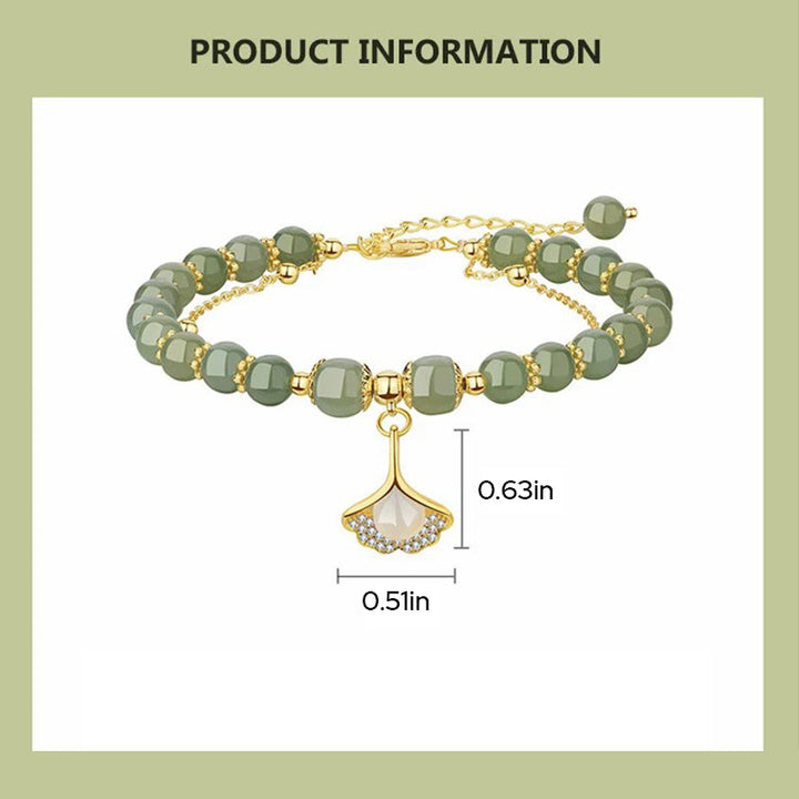 Skanto | Gullbelagt Naturlig Jadearmbånd