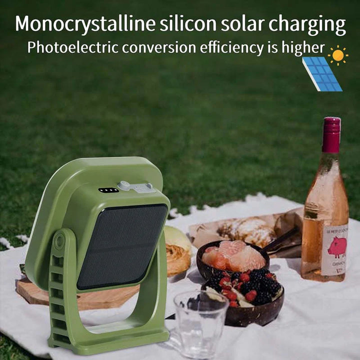Skanto | 80W LED Sol-Oppladbar Campinglampe med Magnet og Zoomfunksjon