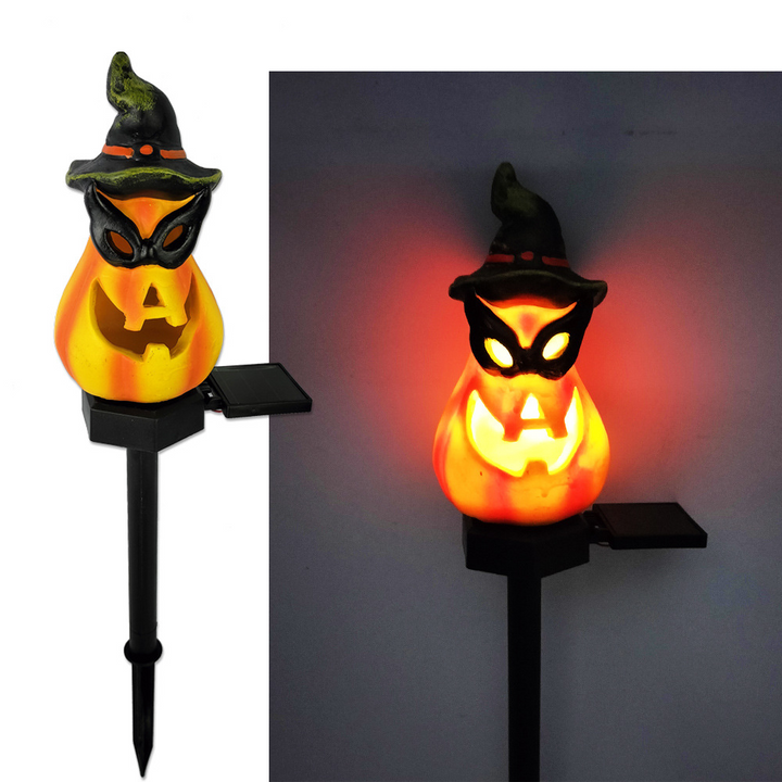 Skanto | Halloween Sollys – Dekorative LED Hage-lys med Gresskar og Heks-designs