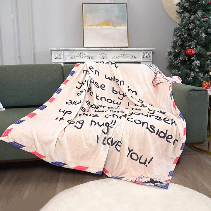 Brevtrykt flanell kasteteppe gave til mamma | Skanto