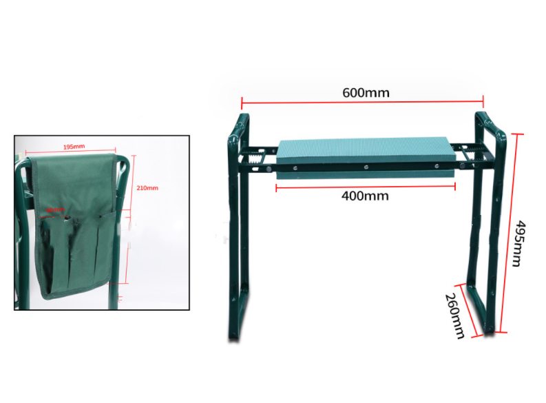 Skanto | Hage Stool med Bag – Sammenleggbar Sete og Arbeidsplass for Hagearbeid