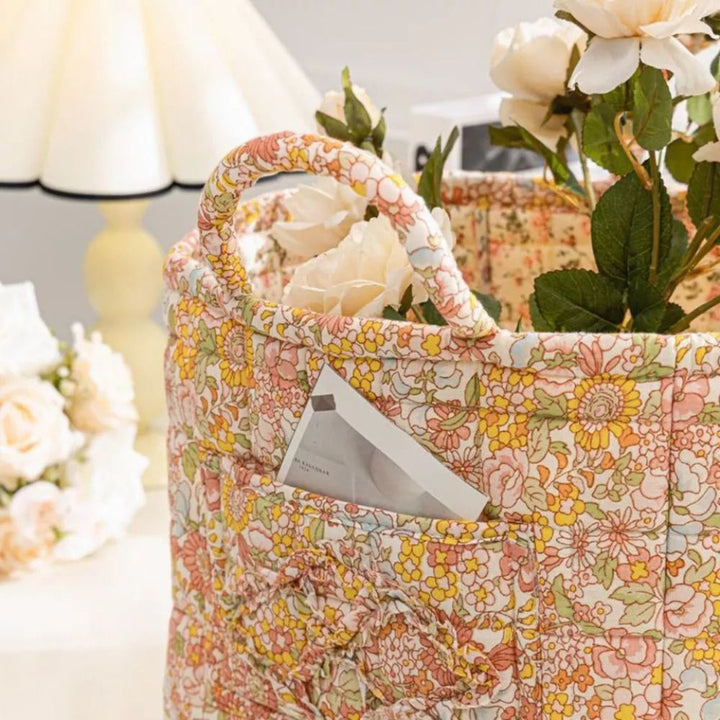 Skanto | Delikat Floral Canvas Oppbevaringskurv