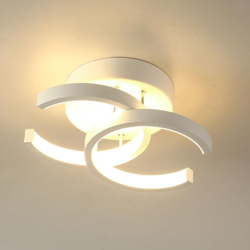 Deckenleuchte med LED-belysning, svart metallrahmen