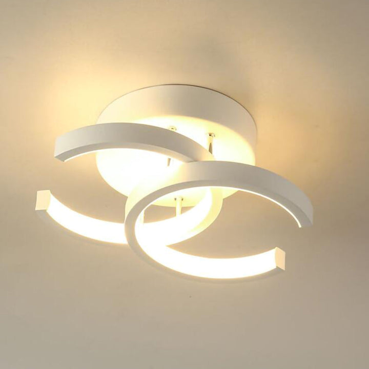 Deckenleuchte med LED-belysning, svart metallrahmen