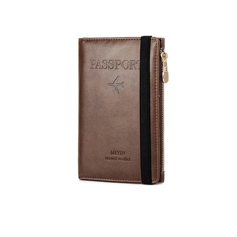 Men's Leather Passport Wallet with RFID Blocking | Skanto