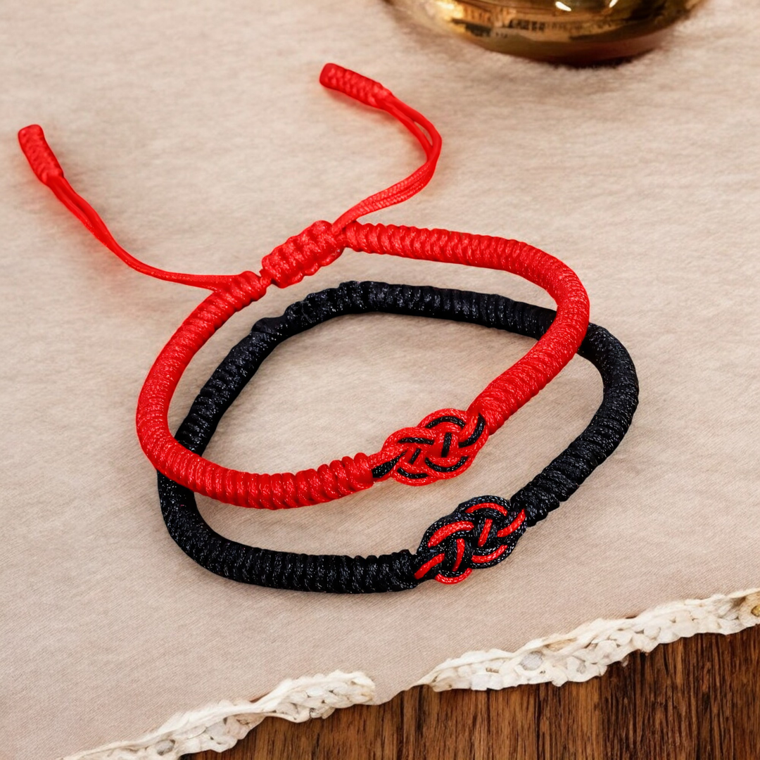 Skanto | Minimal Rød Tråd Av Skjebnen Pararmbånd