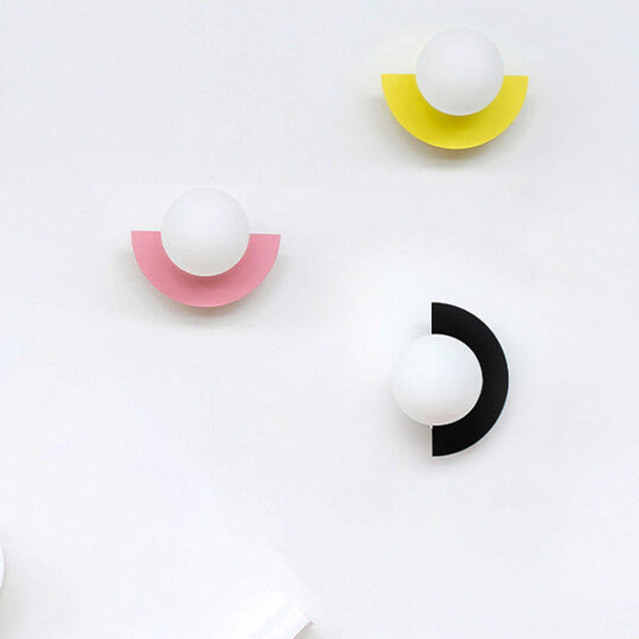Skanto | Glass Globe Wall Light with Colourful Base
