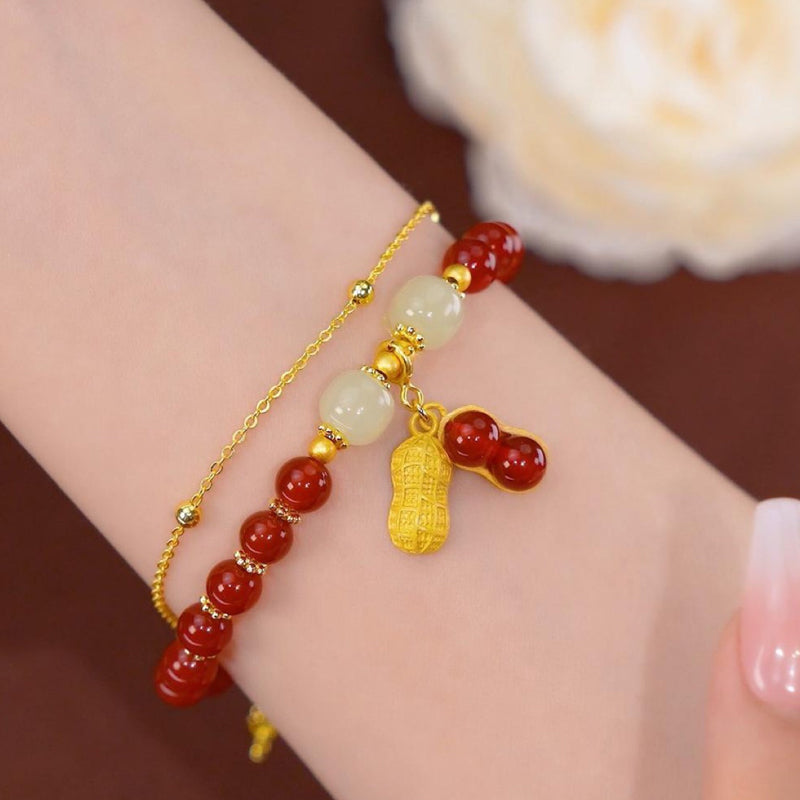 Skanto | Double Chain Natural Jade Bracelet