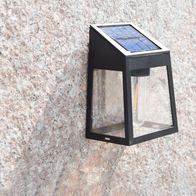 Moderne Firkantet Plast Solenergi LED Utendørs Vanntett Hage Landskap Vegglampe | Skanto