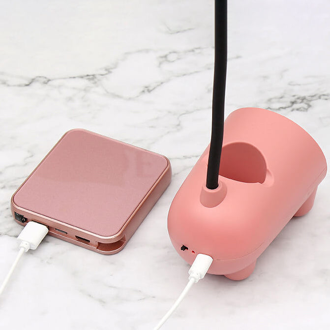 Norvo | BunnyGlow Kreativ LED Berøringslampe med Penneholder | USB Lading | Skrivebordslampe | Barneromsdekor