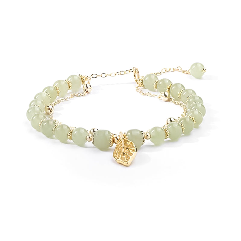 Skanto | Hetian Jade Armbånd med Blad