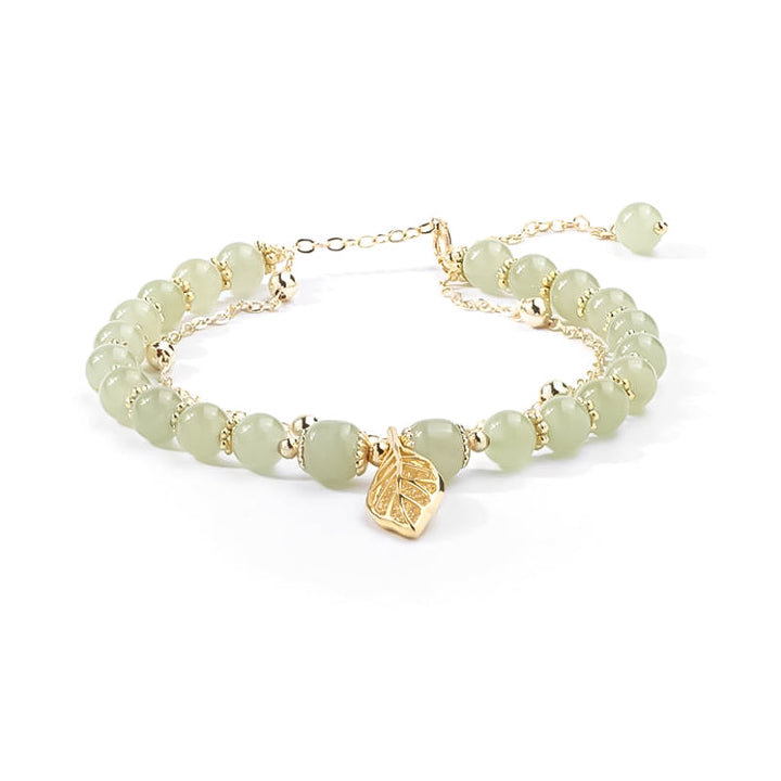 Skanto | Hetian Jade Armbånd med Blad