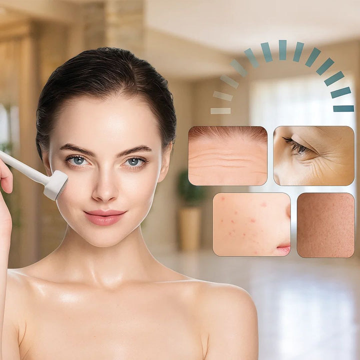 RevitaGlow | Microneedling Derma Stamp – Justerbar dybde – 140 nåler – Hud- og hårfornyelse Skanto