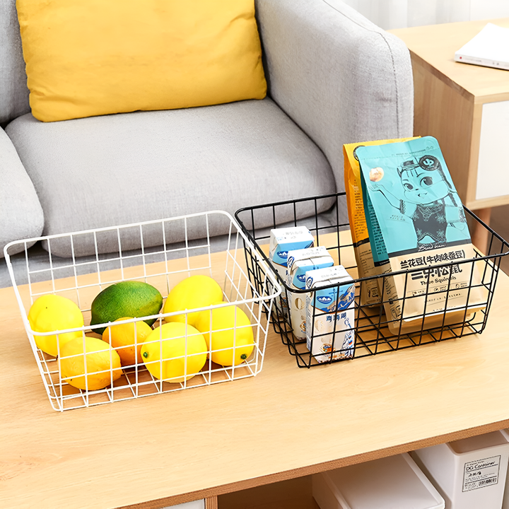 Skanto | Moderne Wire Storage Basket med Håndtak – NeatBasket