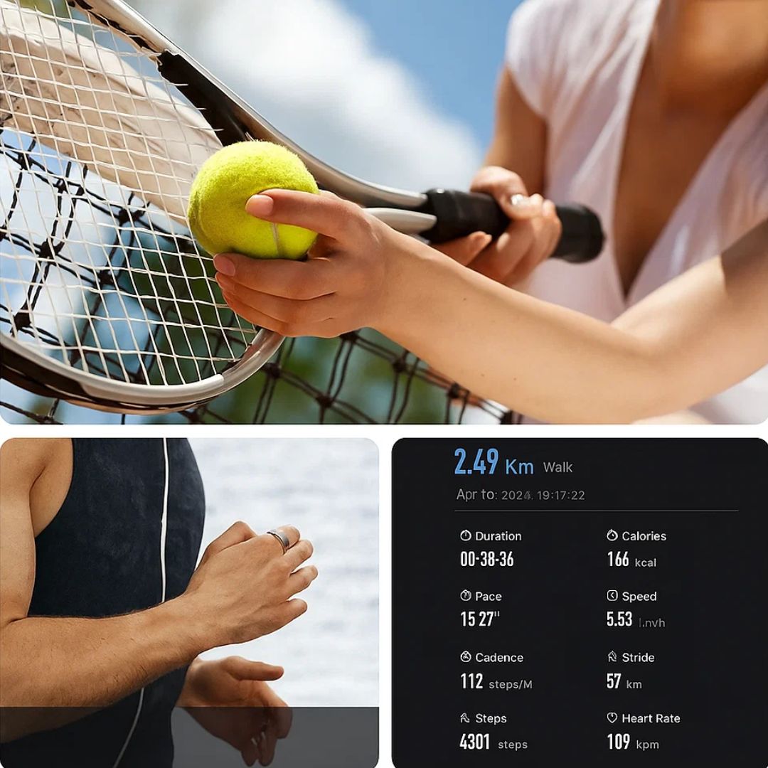 VitalBand Smart Ring – Søvn & Velvære Tracker – Vanntett – Ideell for Aktiv Livsstil Skanto