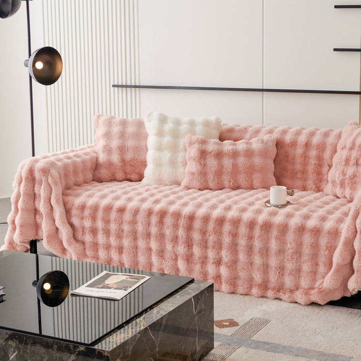 Luksus Ripple Faux Fur Sofa Deksel - Moderne, Stilig & Holdbar Sofa Beskyttelse | Skanto