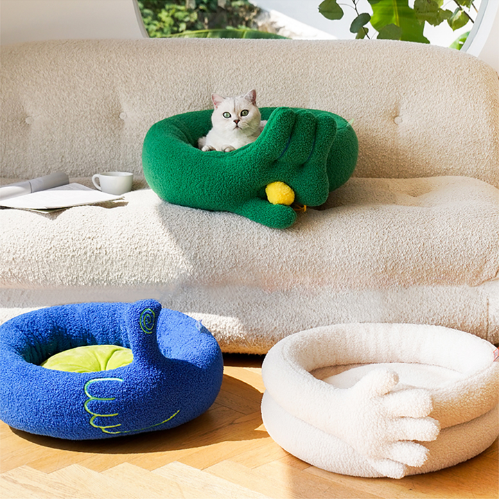 Pawsome Gesture Katt- og Hundeforingseng Koselig Plysj Hund Katt Seng Avtagbar Pute | Skanto