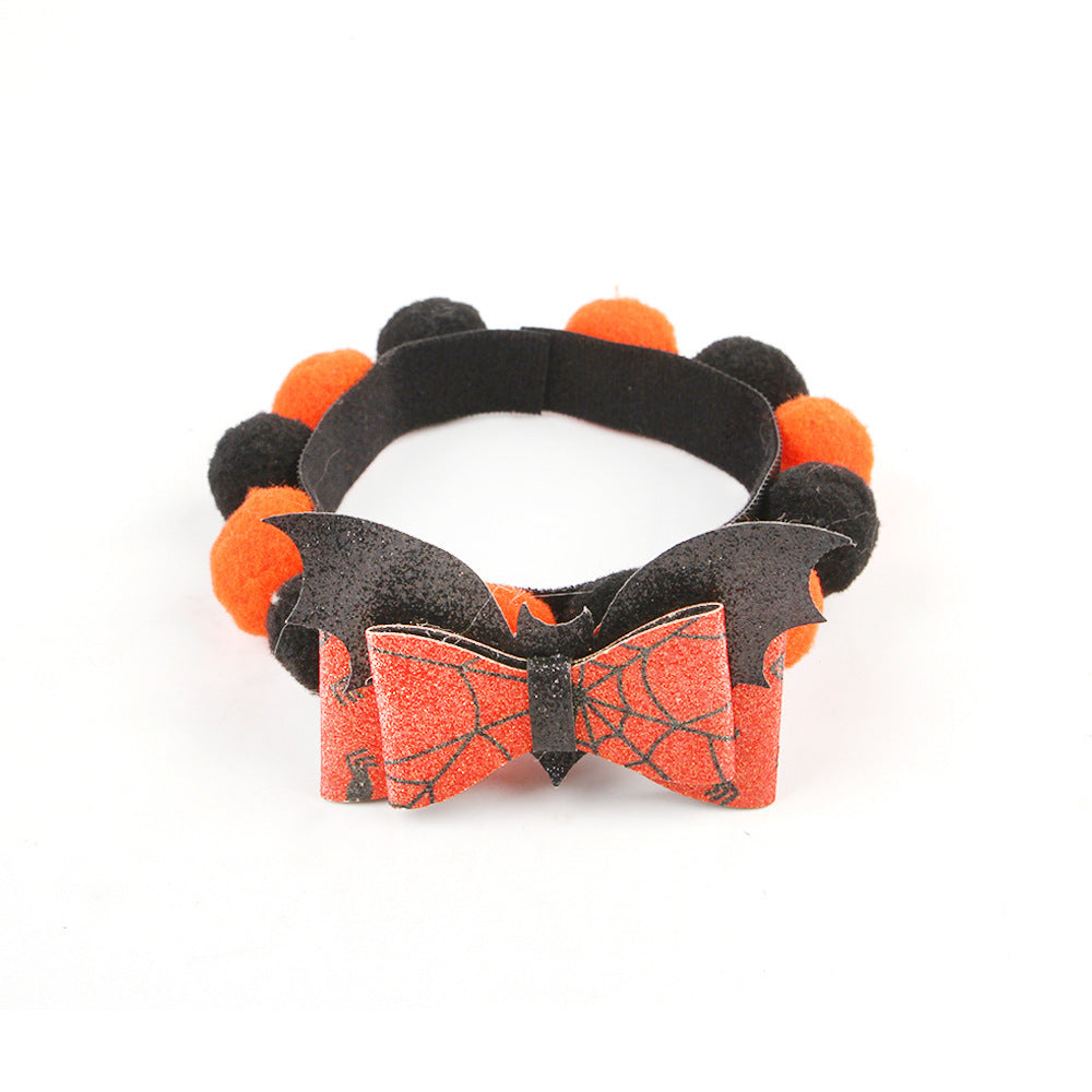 Skanto | Halloween Husdyrkrage – Justerbar Hund- og KattHals med Gresskar- og Hodeskalle-designs