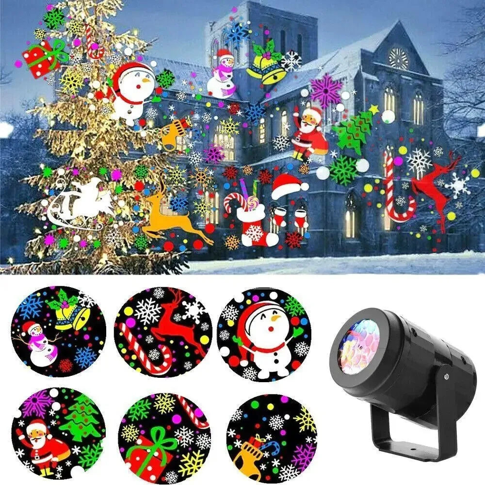 Skanto | LED juleprojektor snøfnugg lysshow – Vanntett utendørslampe med 16 mønstre