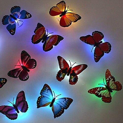 Skanto | 12-pak: LED sommerfugl dekorasjon nattlys