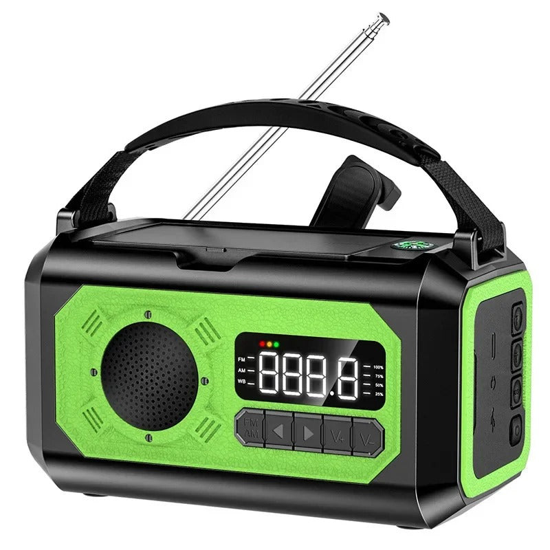 StormGuard Vær-radio – 12000mAh Nød-radio med Power Bank, Doble Solcellepaneler og NOAA | Skanto