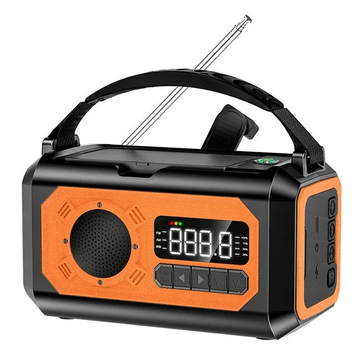 StormGuard Vær-radio – 12000mAh Nød-radio med Power Bank, Doble Solcellepaneler og NOAA | Skanto