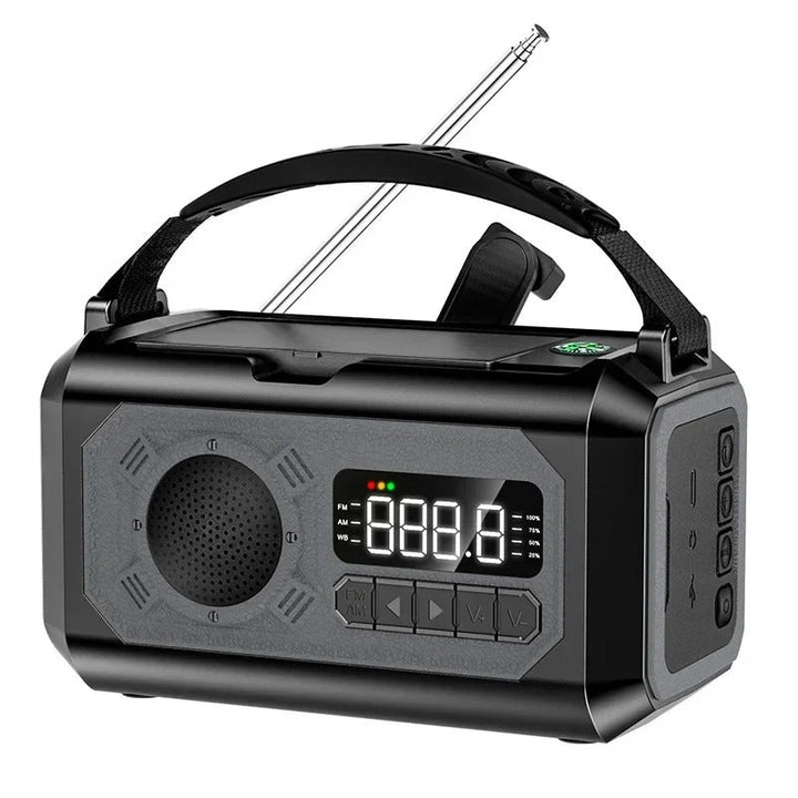 StormGuard Vær-radio – 12000mAh Nød-radio med Power Bank, Doble Solcellepaneler og NOAA | Skanto