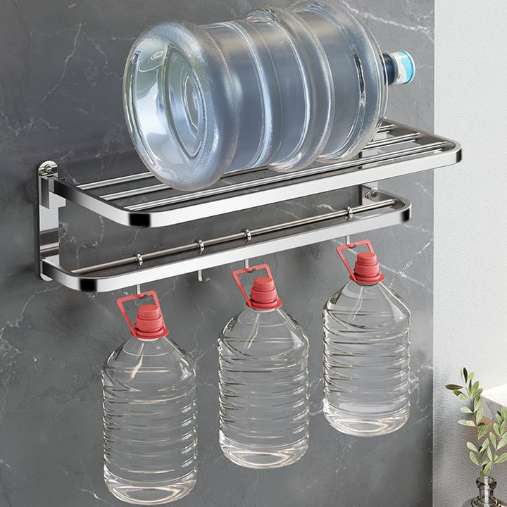 Moderne baderomstilbehørssett i polert krom laget av rustfritt stål med baderomshylle/håndklestativ