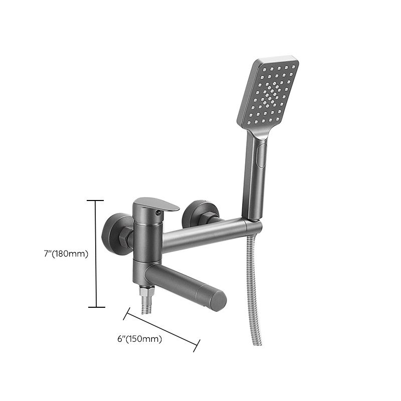 Norvo | Moderne Badekar Ram Del Enkelt Håndtak Veggmontert Badekararmatur med Hånddusj