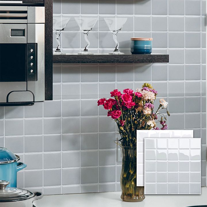 Skanto | Hvit Mosaic Peel & Stick Flis Vanntett Kjøkken Backsplash Tapet
