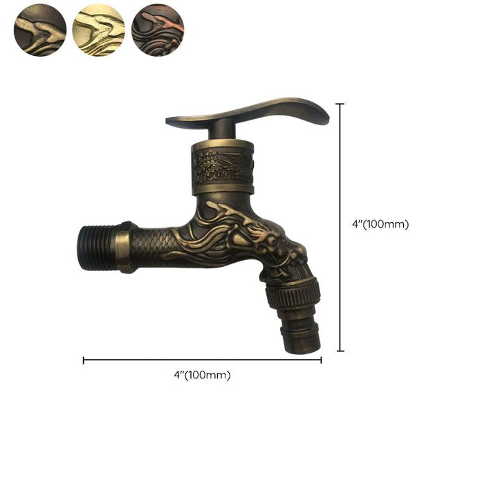 Skanto | Vintage Classic Faucet Water Lock Single Handle Dragon Engraving Wall Mounted Faucet