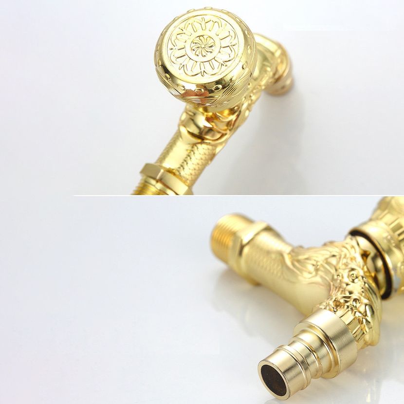 Skanto | Vintage Classic Faucet Water Lock Single Handle Dragon Engraving Wall Mounted Faucet