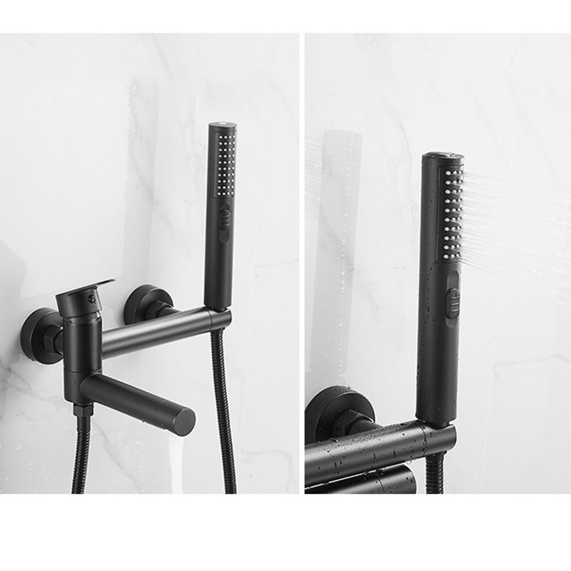 Norvo | Moderne Badekar Ram Del Enkelt Håndtak Veggmontert Badekararmatur med Hånddusj