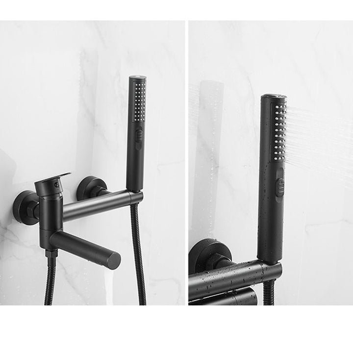Skanto | Moderne Bad Ram Stykk Enkelt Håndtak Veggmontert Badekararmatur med Hånddusj