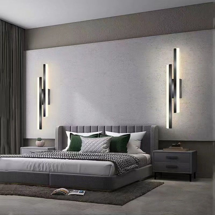 Skanto | Alana Moderne LED Veggbelysning - Elegant Svart/Gold Veggbelysning for Stue og Soverom