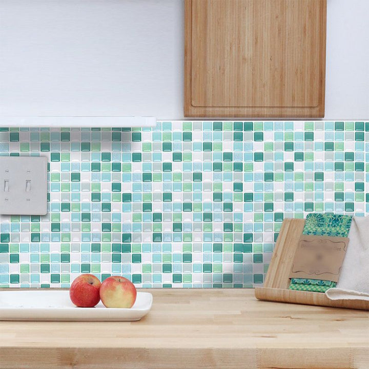 Plast mosaikkfliser med selvklebende plast, vanntett mosaikkflis med selvklebende plast og firkantet form