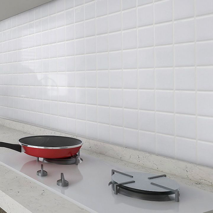 Skanto | Hvit Mosaic Peel & Stick Flis Vanntett Kjøkken Backsplash Tapet
