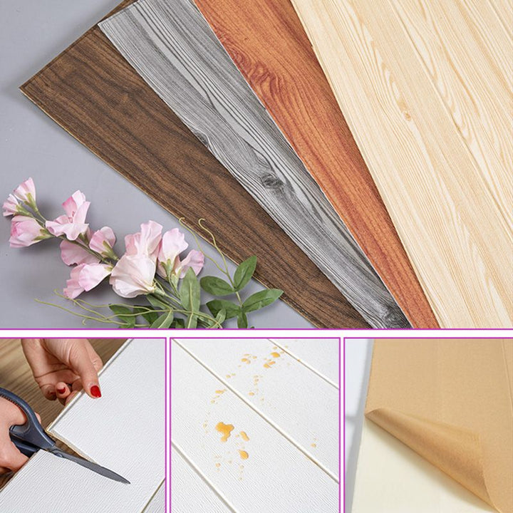 Veggkledning i stue Peel and Stick-design i treutseende Vanntett veggkledning