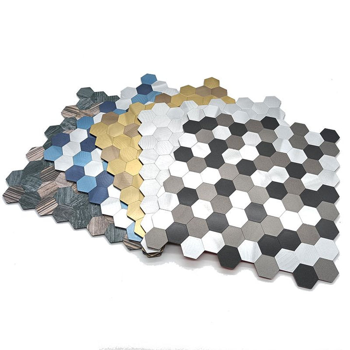Moderne Peel & Stick metallmosaikkflis sekskant Peel & Stick T-baneflis