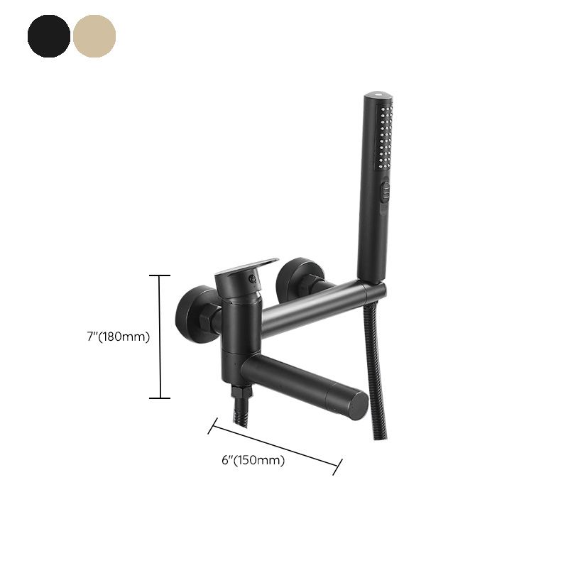 Norvo | Moderne Badekar Ram Del Enkelt Håndtak Veggmontert Badekararmatur med Hånddusj