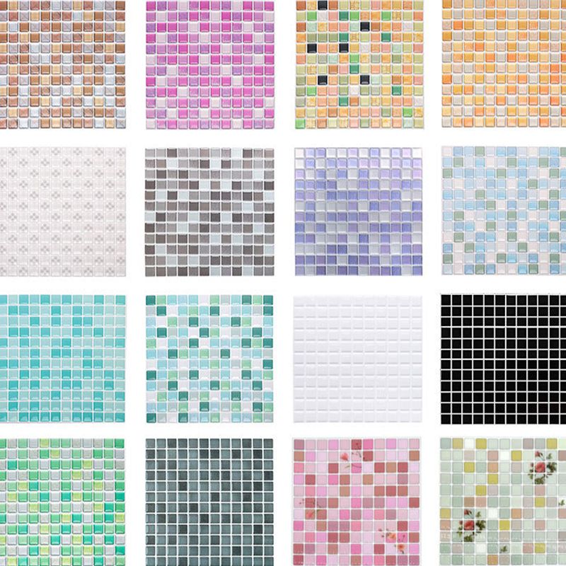 Plast mosaikkfliser med selvklebende plast, vanntett mosaikkflis med selvklebende plast og firkantet form