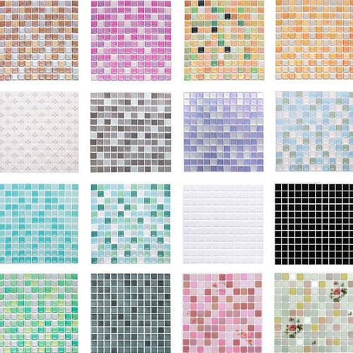 Plast mosaikkfliser med selvklebende plast, vanntett mosaikkflis med selvklebende plast og firkantet form