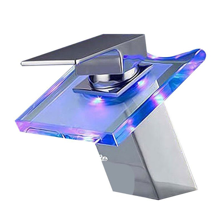 Skanto | 1-Lever Vanity Blandet Krane 1-Hull Kobber Vask Krane med LED-Belysning