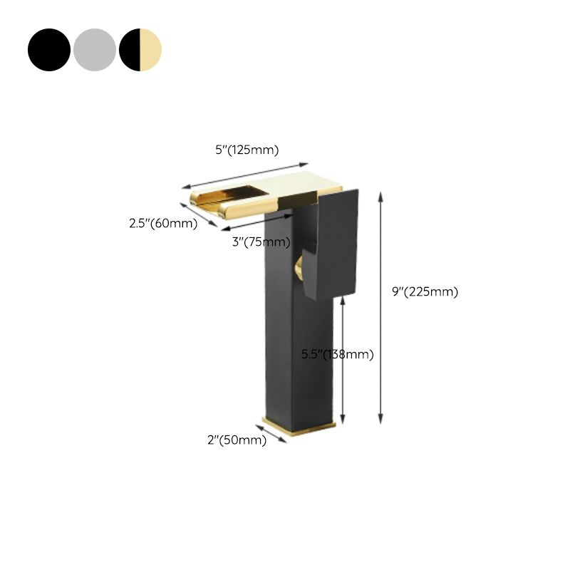 Norvo | Moderne vannfall tut baderom vask med LED messing baderom vask