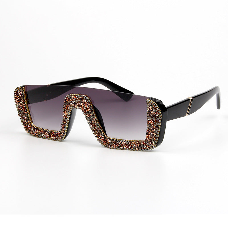 Dame elegant glitter-solbriller med markant ramme Skanto