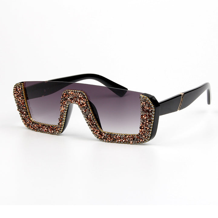 Dame elegant glitter-solbriller med markant ramme Skanto