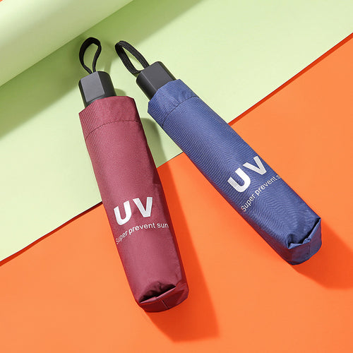 Dame UV-beskyttelse kompakt paraply med automatisk åpne mekanisme Skanto