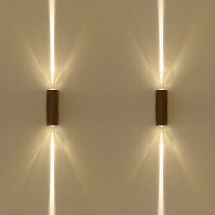 Metallisk rektangulær vegglampe Enkel stil 2 lys Svart finish vegglampe i varmt/hvitt lys for hotell | Skanto